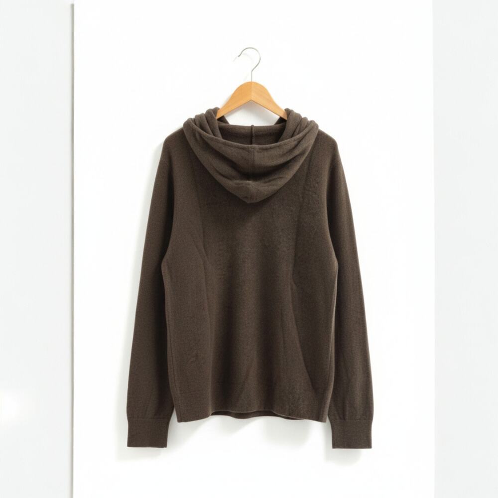 New! Quince Women's Mongolian Cashmere Hoody Brown Sz M #131 - Picture 6 of 6